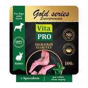 ВИТА ПРО (VITA PRO) GOLD series Superpremium консервы для собак мини-пород паштет с Кроликом 100г