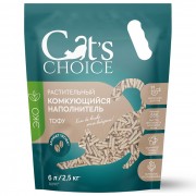 КЭТС ЧОЙС (Cat's choice) Растительный комкующийся наполнитель тофу с ароматом "Кофе" 6 л/2,5 кг