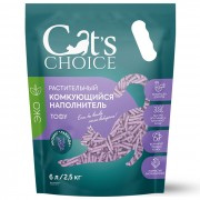 КЭТС ЧОЙС (Cat's choice) Растительный комкующийся наполнитель тофу с ароматом "Лаванда" 6 л/2,5 кг