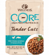 ВЕЛНЕС КОР Wellness CORE беззерновой пауч для кошек Tender Cuts Курица с лососем/ 85 гр