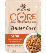 ВЕЛНЕС КОР Wellness CORE беззерновой пауч для кошек Tender Cuts Курица с индейкой/ 85 гр