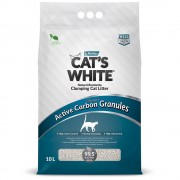 КЭТС ВАЙТ CAT’S WHITE NATURAL + ACTIVE GARBON GRANULES Наполнитель для кошачьего туалета комкующийся Натуральный без ароматизатора с добавлением гранул активированного угля